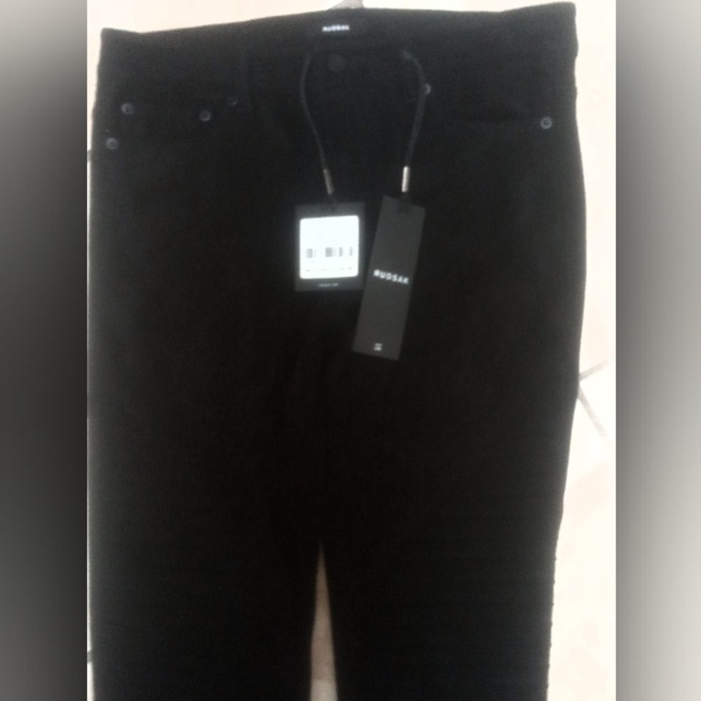 Nwt Never Worn RUDSAK Women's Black Skinny Faux Suede Moto Pants